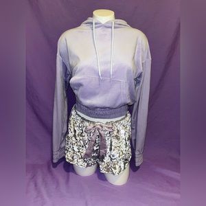 Hooded Lilac Cropped sweater